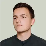 MigiHub interpreter sign language management, a man looking to the side